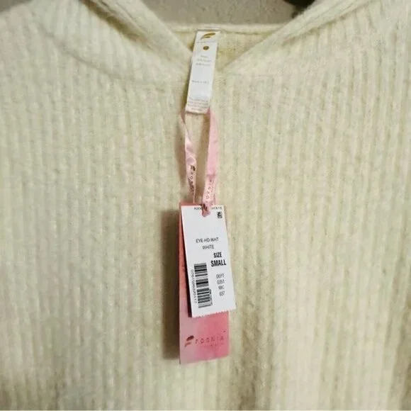 Fornia los angeles crop ivory hoodie sweatshirt size small - Picture 4 of 13
